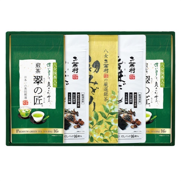 [ｷﾞﾌﾄ]翠の匠・旨味だし・初みどり詰合せ5本入
