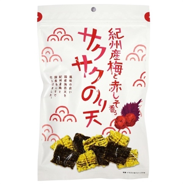 紀州産梅と赤しそ香るサクサクのり天　58g